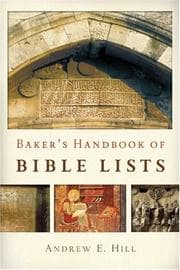 Tapa de Baker's handbook of Bible lists
