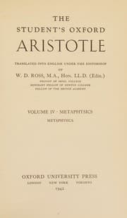 Tapa de The Student's Oxford Aristotle, Vol. IV. Metaphysics. Metaphysica.