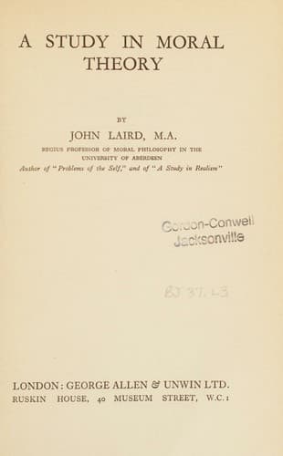Tapa de A Study in Moral Theory