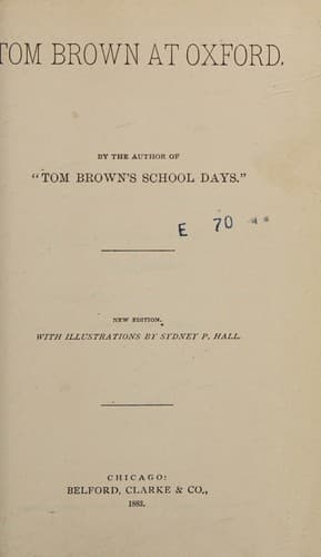 Tapa de Tom Brown at Oxford
