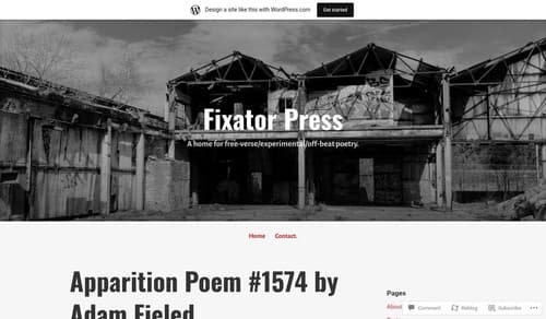 Tapa de Fixator Press: Apparition Poem #1574