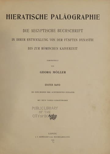 Tapa de Hieratische paläographie.