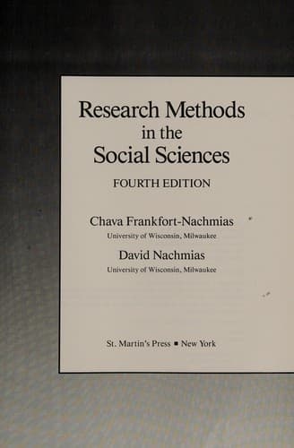 Tapa de Research methods in the social sciences