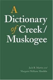 Tapa de A dictionary of Creek/Muskogee
