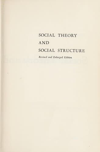 Tapa de Social theory and social structure.