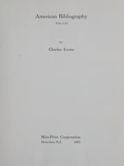 Tapa de American Bibliography Vol. 1-13