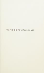 Tapa de The Phoneme. Its Nature and Use.