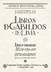 Tapa de Libros de Cabildos de Lima