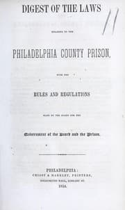 Tapa de Digest of the laws relating to the Philadelphia County Prison