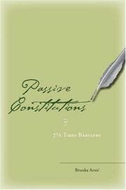 Tapa de Passive Constitutions or 7 1/2 Times Bartleby
