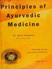 Tapa de Principles of Ayurvedic Medicine tenth edition