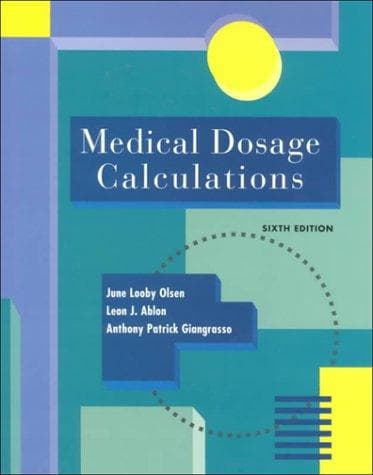 Tapa de Medical Dosage Calculations