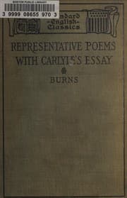Tapa de Representative poems of Robert Burns