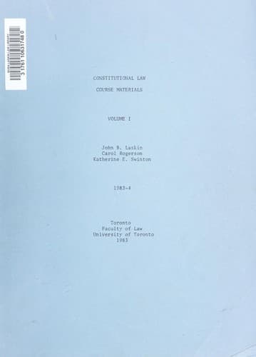 Tapa de Constitutional law course materials