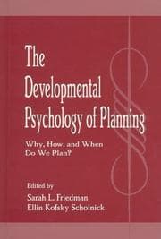 Tapa de The developmental psychology of planning