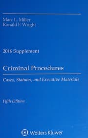 Tapa de Criminal Procedures Cases, Statutes, and Executive Materials 2016 Supplement
