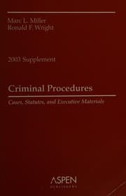Tapa de Criminal Procedures: Cases, Statutes, and Executive Materials