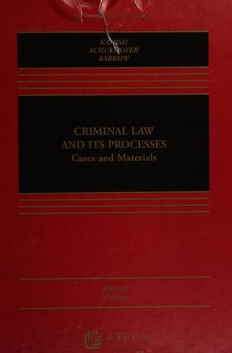 Tapa de Criminal Law and Its Processes