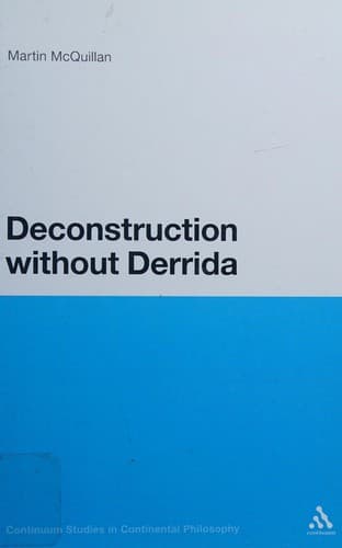 Tapa de Deconstruction without Derrida