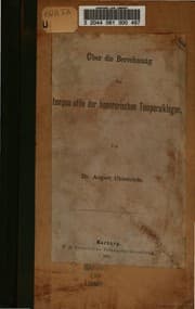Tapa de Über Die Berechnung des Tempus Utile der Honorarischen Temporalklagen