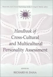 Tapa de Handbook of Cross-Cultural and Multicultural Personality Assessment (Personality and Clinical Psychology Series)