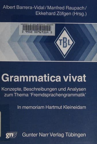 Tapa de Grammatica vivat
