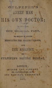 Tapa de Culpeper's every man his own doctor