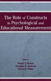 Tapa de Role of Constructs in Psychological and Educational Measurement