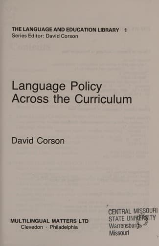 Tapa de Language policy across the curriculum