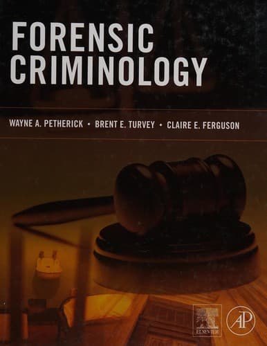 Tapa de Forensic criminology