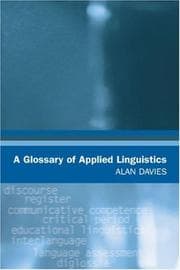 Tapa de A glossary of applied linguistics