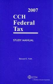 Tapa de CCH Federal Tax Study Manual