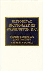 Tapa de Historical dictionary of Washington, D.C