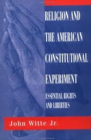 Tapa de Religion and the American constitutional experiment