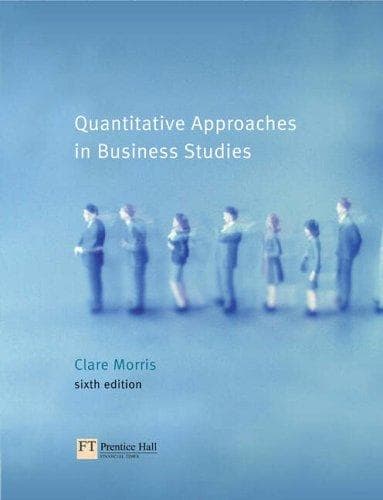 Tapa de Quantitative Approaches in Business Studies