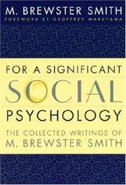 Tapa de For a Significant Social Psychology