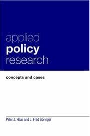Tapa de Applied policy research