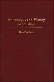 Tapa de An analysis and history of inflation