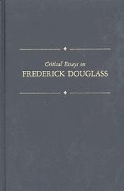 Tapa de Critical Essays on Frederick Douglass (Critical Essays on American Literature)