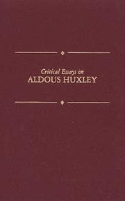 Tapa de Critical Essays on Aldous Huxley (Critical Essays on British Literature)
