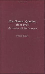 Tapa de The German question since 1919