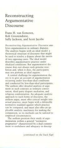 Tapa de Reconstructing argumentative discourse