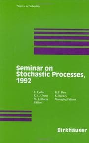 Tapa de Seminar on Stochastic Processes, 1992