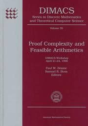 Tapa de Proof complexity and feasible arithmetics