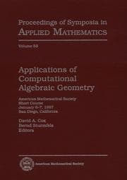 Tapa de Applications of computational algebraic geometry
