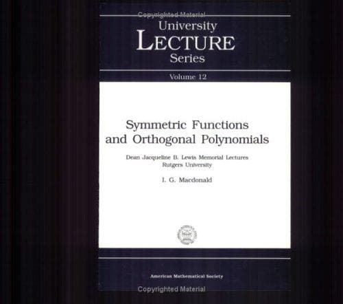 Tapa de Symmetric functions and orthogonal polynomials