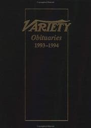 Tapa de Variety Obituaries 1993-1994