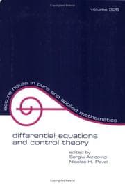 Tapa de Differential equations and control theory