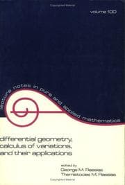 Tapa de Differential geometry, calculus of variations, and their applications
