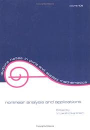 Tapa de Nonlinear analysis and applications